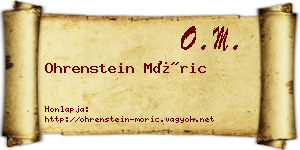 Ohrenstein Móric névjegykártya